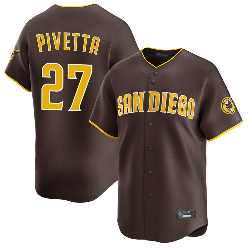 Ndoa S.Diego Padres #27 Nick Pivetta Player Brown Home Limited Stitched Jerseys