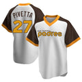 Ndoa S.Diego Padres #27 Nick Pivetta Player White Home Cooperstown Collection Replica Game Stitched Jerseys