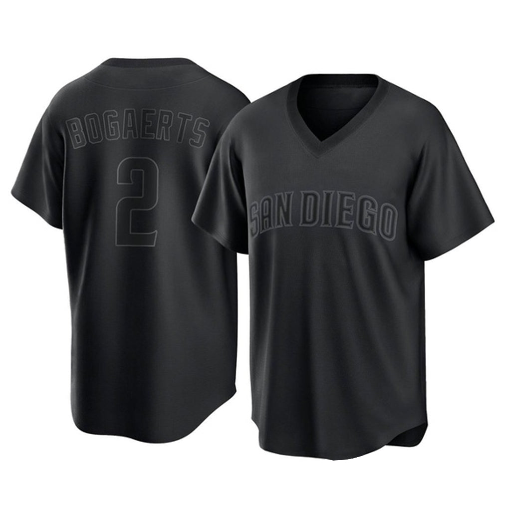 Ndoa S.Diego Padres #2 Xander Bogaerts Player Black Pitch Fashion Game T-shirt Stitched Jerseys