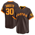 Ndoa S.Diego Padres #30 Gavin Sheets Player Brown Home Cooperstown Collection Replica Game Stitched Jerseys