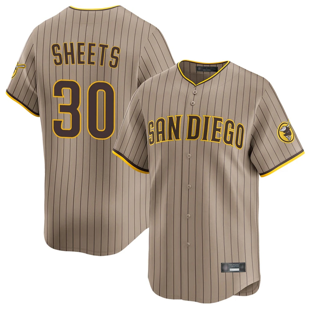 Ndoa S.Diego Padres #30 Gavin Sheets Player Khaki Home Limited Stitched Jerseys