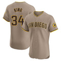 Ndoa S.Diego Padres #34 Michael King Player Khaki Home Limited Elite Stitched Jerseys