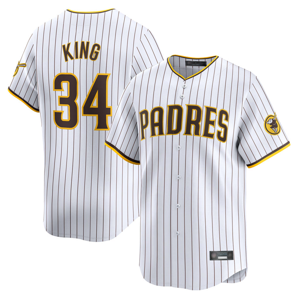 Ndoa S.Diego Padres #34 Michael King Player White Home Limited Stitched Jerseys