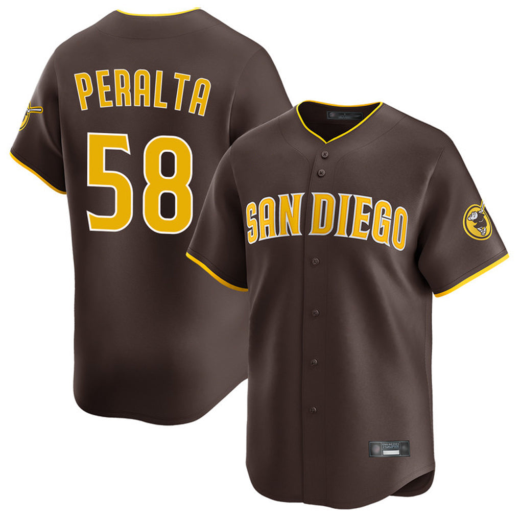 Ndoa S.Diego Padres #58 Wandy Peralta Player Brown Home Limited Stitched Jerseys