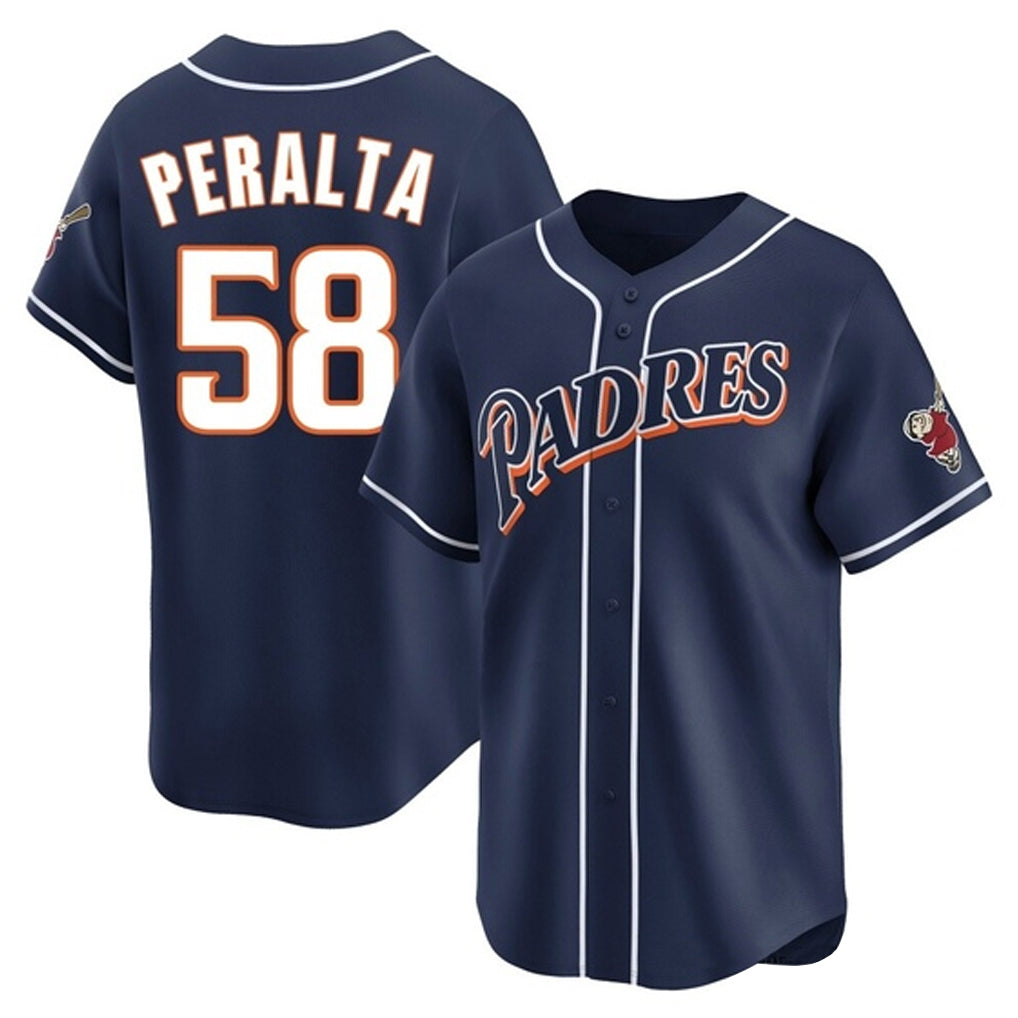 Ndoa S.Diego Padres #58 Wandy Peralta Player Navy Cooperstown Collection Limited Home Stitched Jerseys