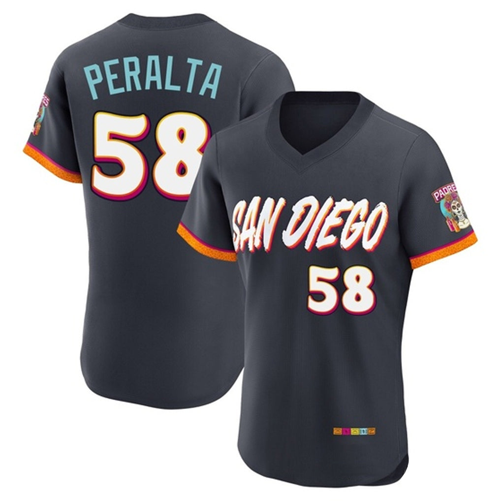 Ndoa S.Diego Padres #58 Wandy Peralta Player Obsidian 2026 City Connect Home Limited Elite T-shirt Stitched Jerseys