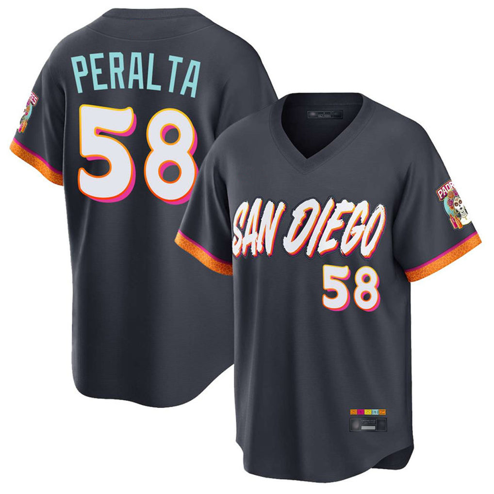 Ndoa S.Diego Padres #58 Wandy Peralta Player Obsidian 2026 City Connect Home Limited T-shirt Stitched Jerseys
