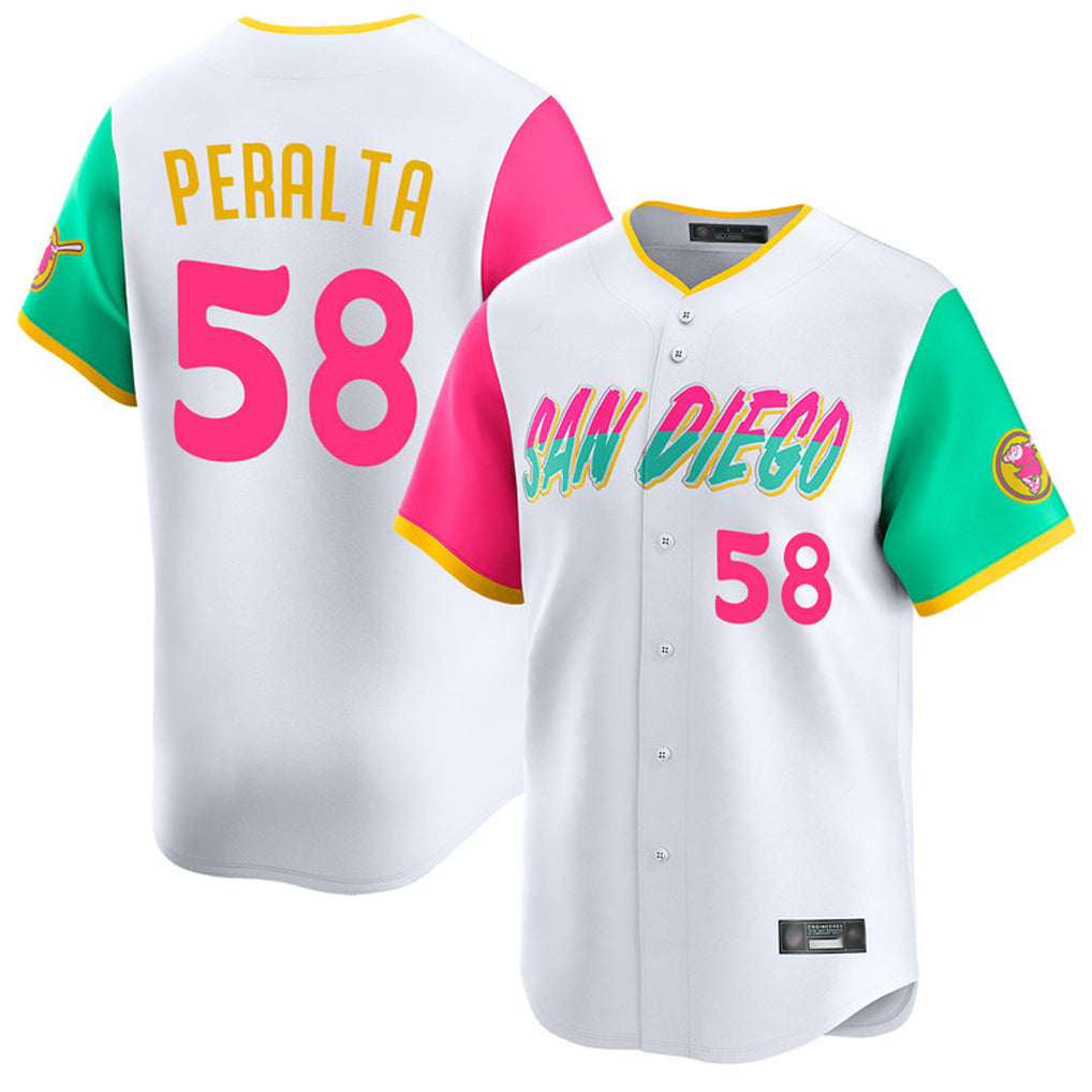 Ndoa S.Diego Padres #58 Wandy Peralta Player White City Connect Home Limited Stitched Jerseys