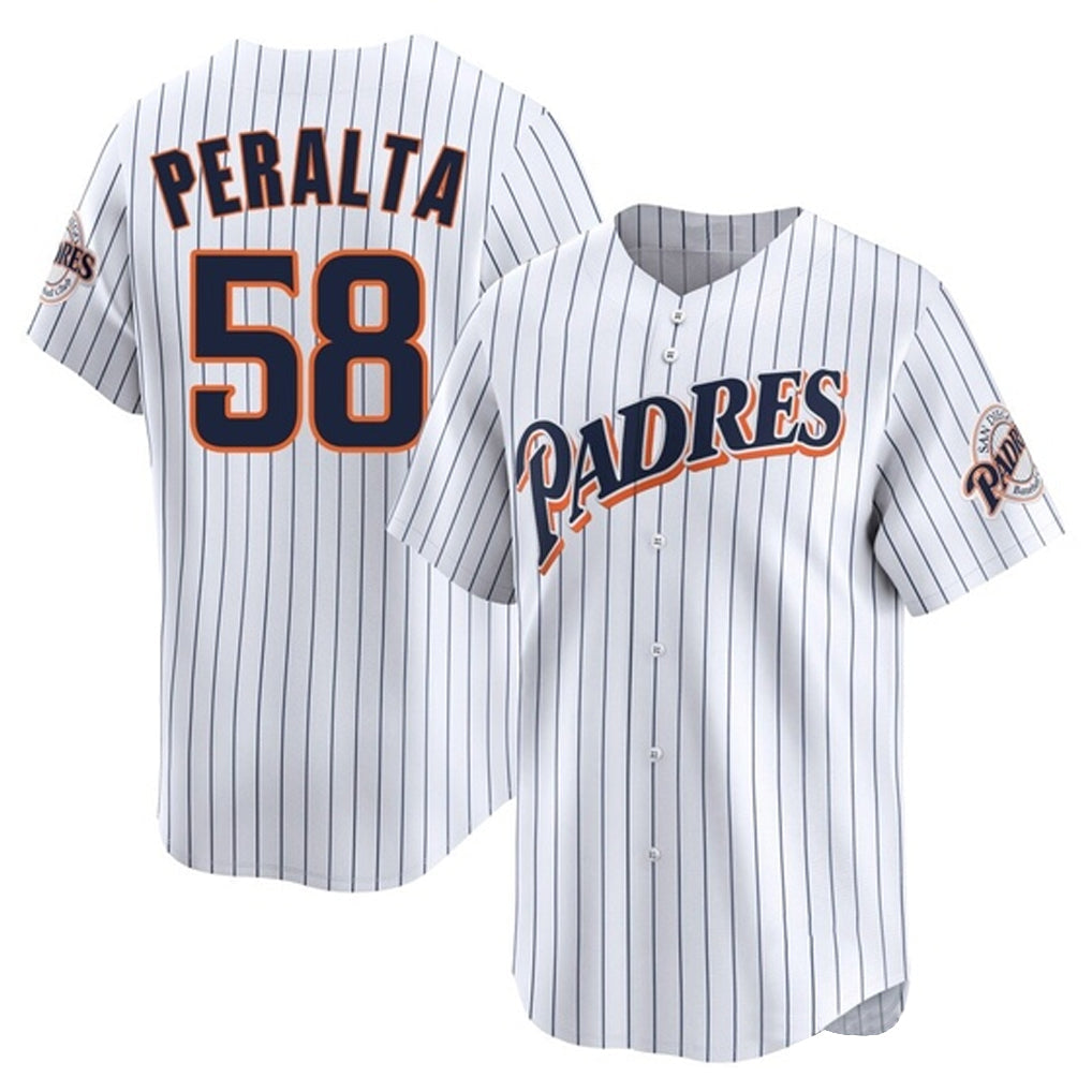 Ndoa S.Diego Padres #58 Wandy Peralta Player White Cooperstown Collection Limited Home Stitched Jerseys