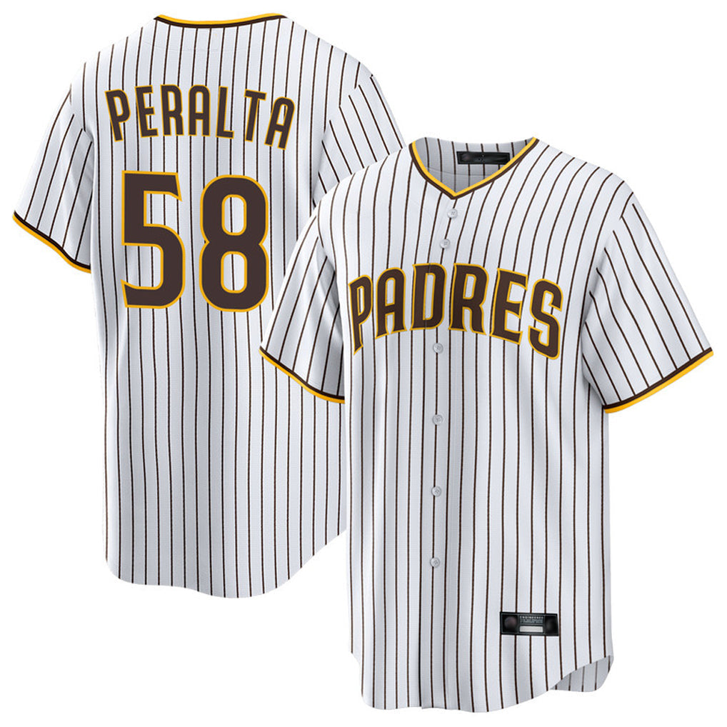 Ndoa S.Diego Padres #58 Wandy Peralta Player White Home Game Stitched Jerseys