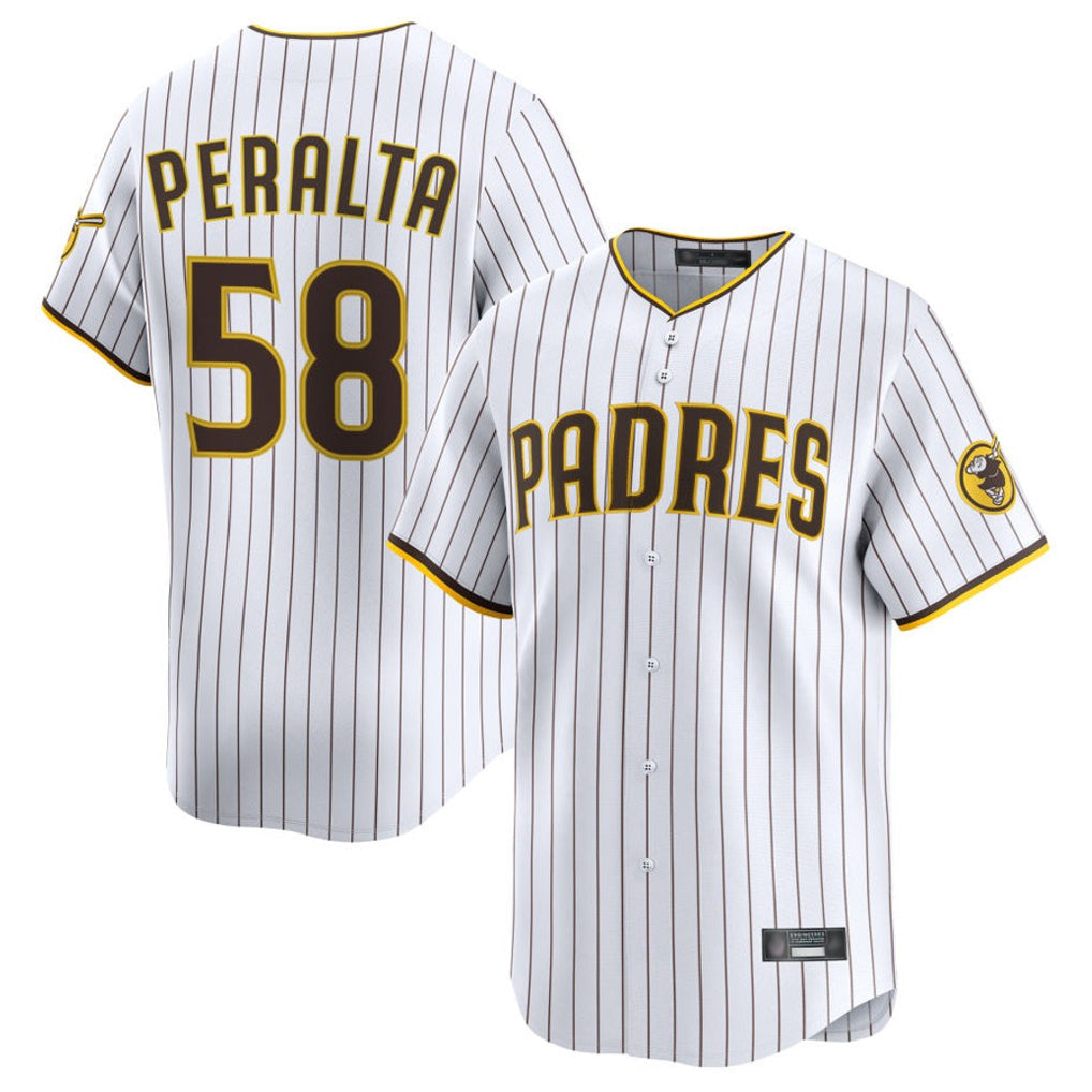 Ndoa S.Diego Padres #58 Wandy Peralta Player White Limited Home Stitched Jerseys