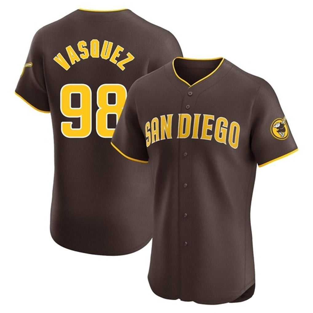 Ndoa S.Diego Padres #98 Randy Vasquez Player Brown Home Limited Elite Stitched Jerseys