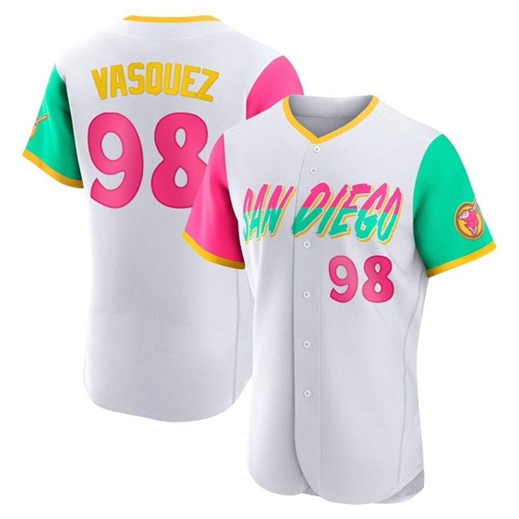 Ndoa S.Diego Padres #98 Randy Vasquez Player White City Connect Home Limited Elite Stitched Jerseys