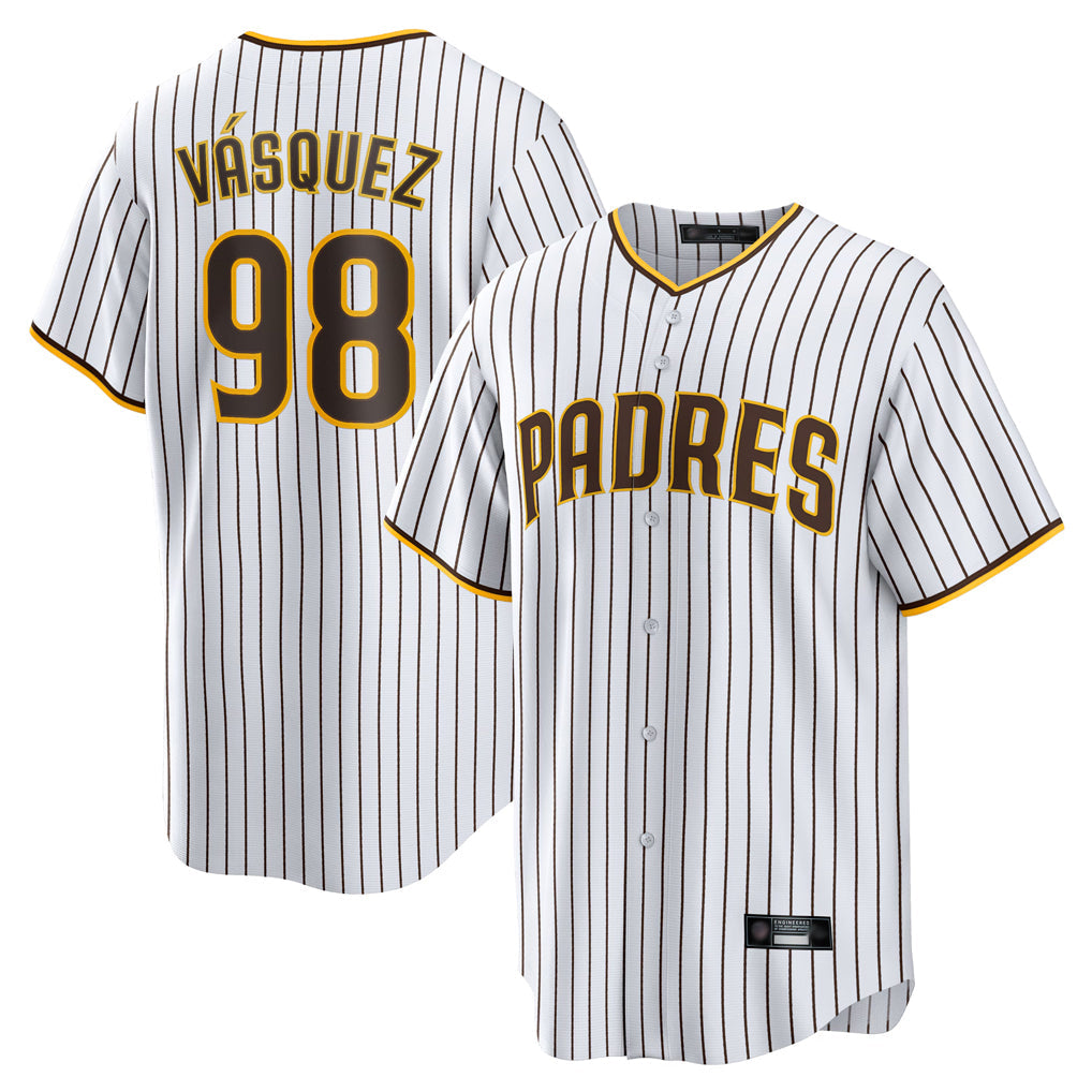 Ndoa S.Diego Padres #98 Randy Vasquez Player White Home Game Stitched Jerseys