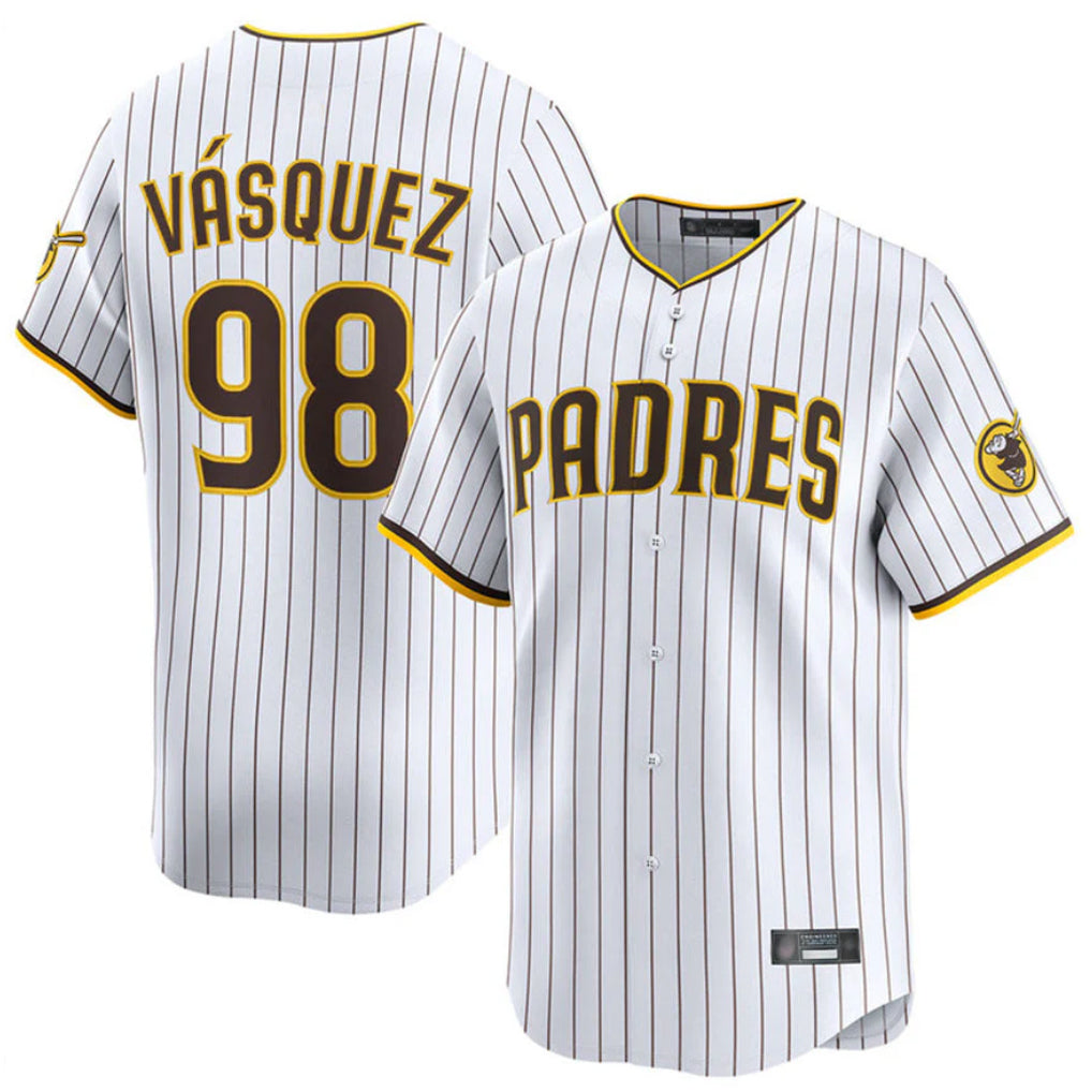 Ndoa S.Diego Padres #98 Randy Vasquez Player White Home Limited Stitched Jerseys