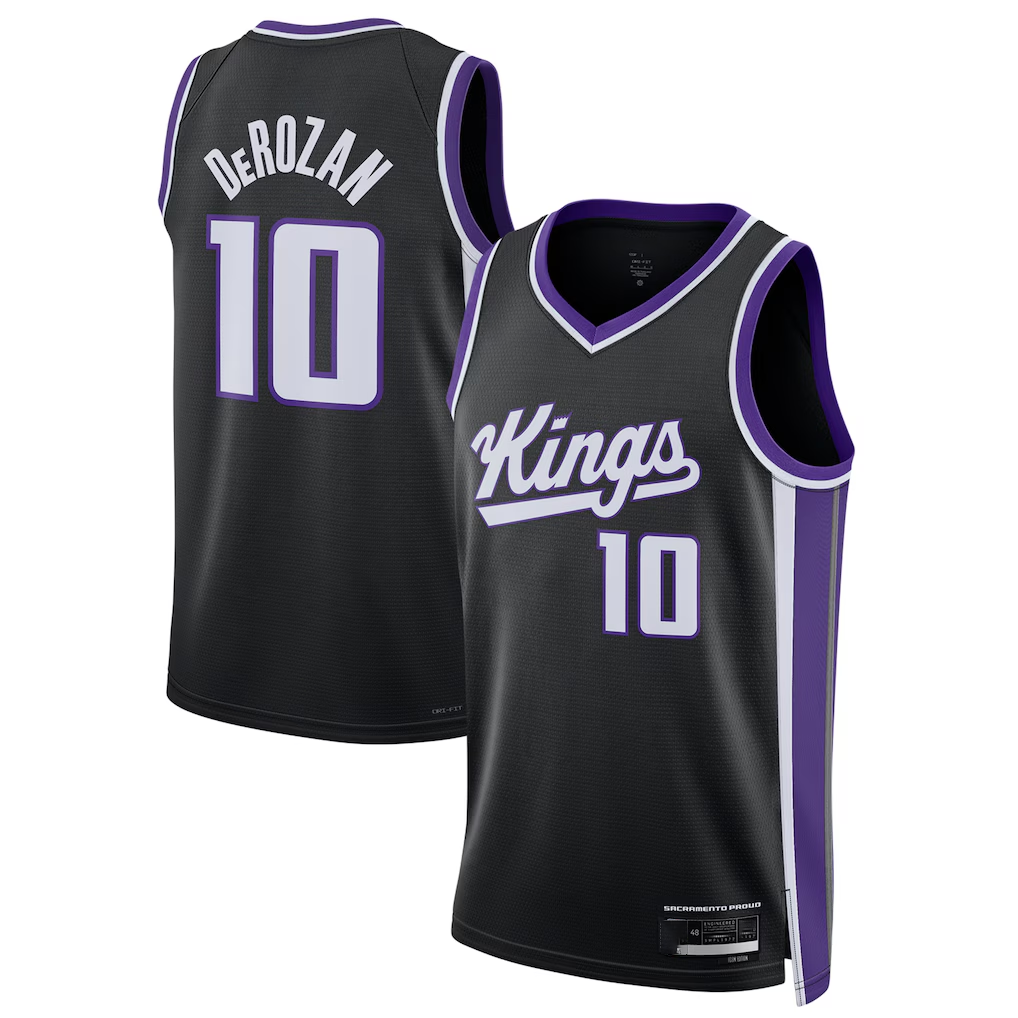 Ndoa S.Kings #10 DeMar DeRozan Black Swingman Player Jerseys - Icon Edition