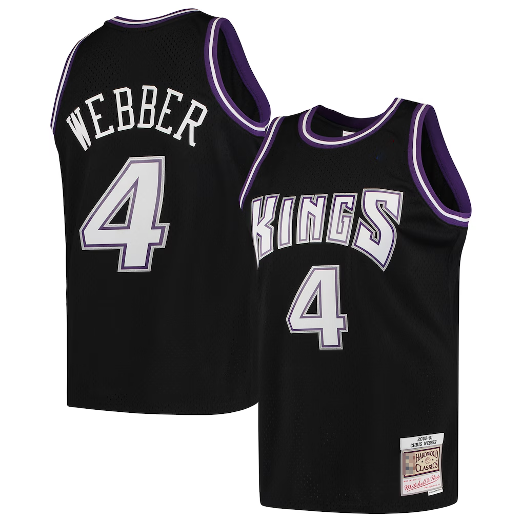 Ndoa S.Kings #4 Chris Webber Mitchell & Ness Black 2000-2001 Hardwood Classics Swingman Jerseys