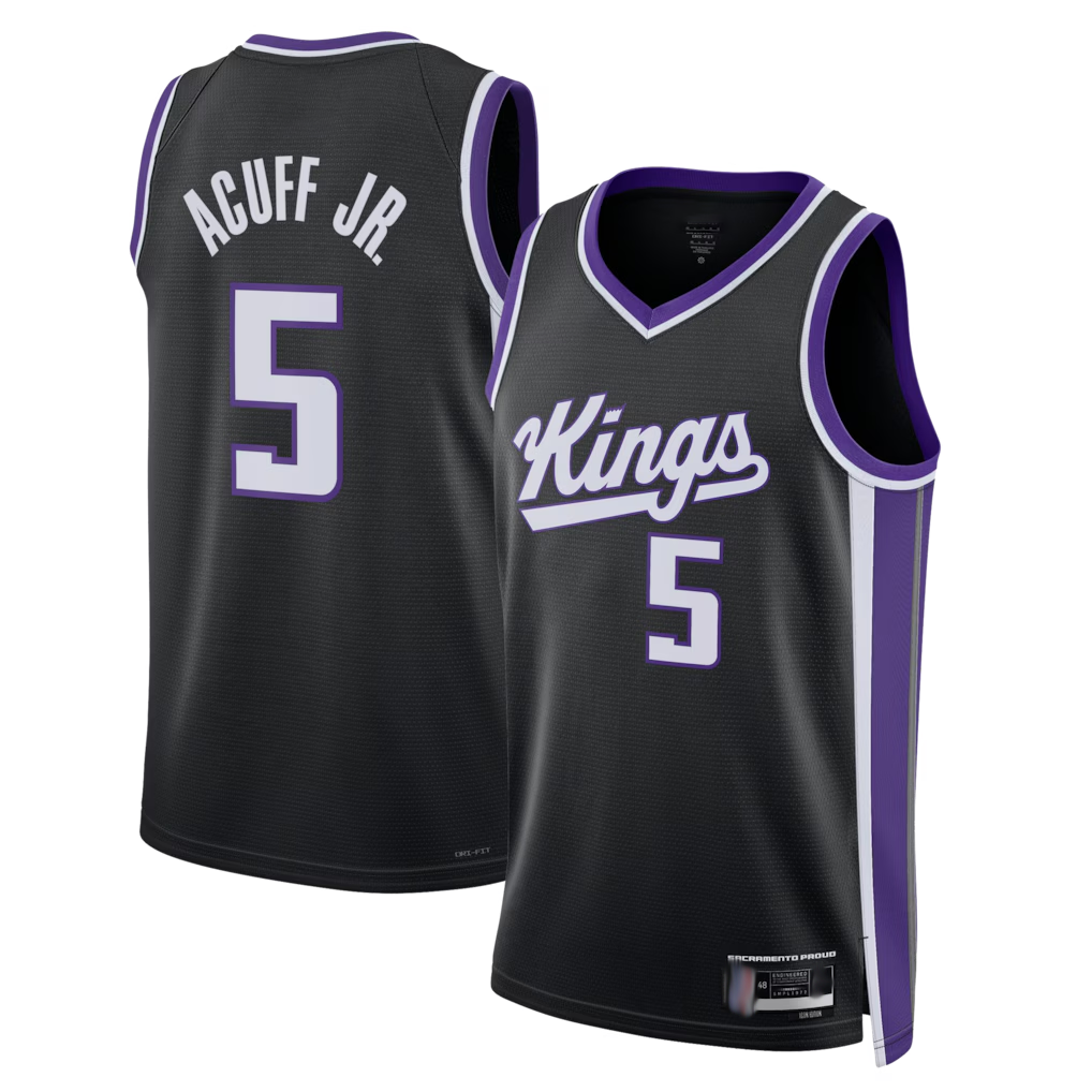 Ndoa S.Kings #5 Darius Acuff Jr. Black Swingman Jerseys - Icon Edition