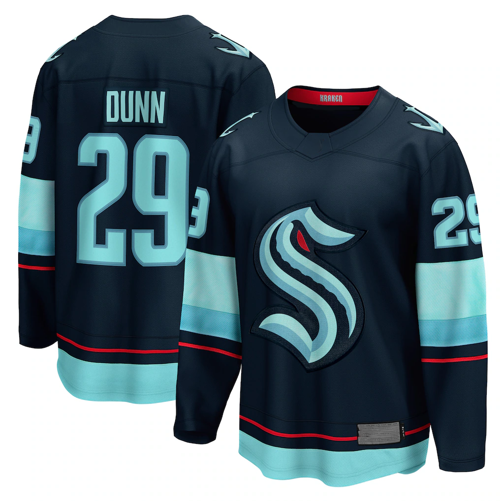Ndoa S.Kraken #29 Vince Dunn Deep Sea Blue Home Breakaway Player Jerseys