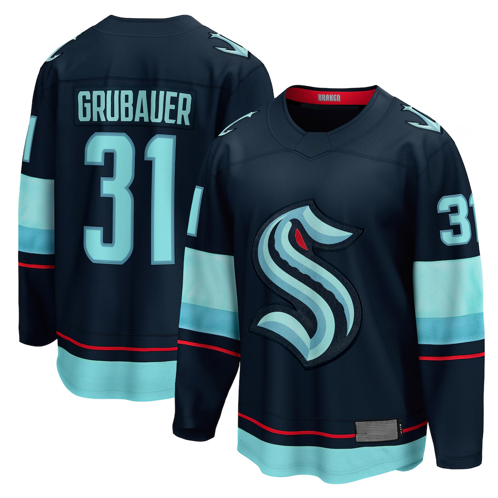 Ndoa S.Kraken #31 Philipp Grubauer Navy Home Breakaway Player Jerseys