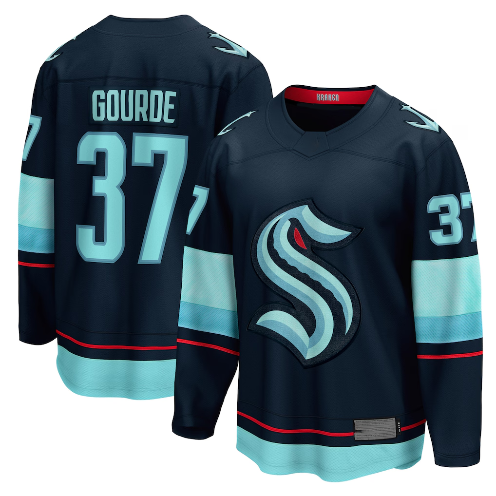 Ndoa S.Kraken #37 Yanni Gourde Deep Sea Blue Home Breakaway Player Jerseys