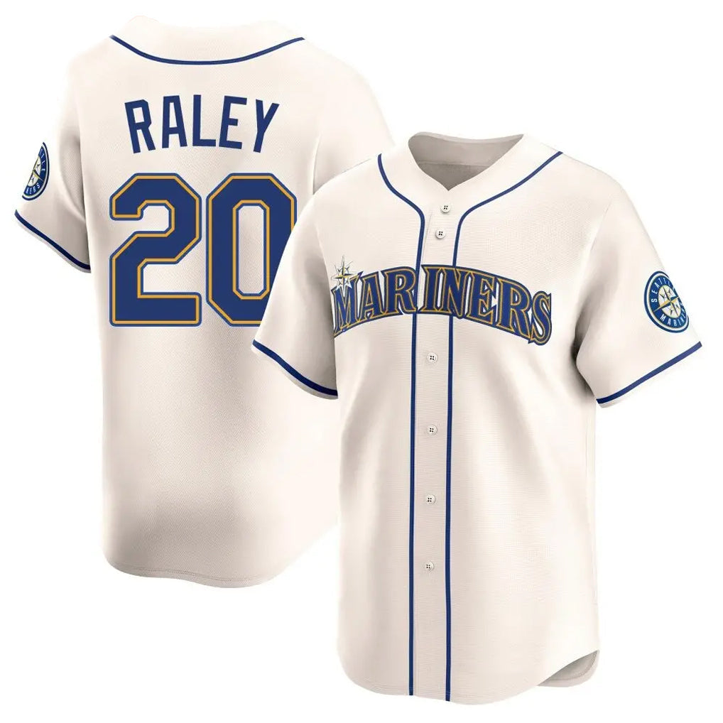 Ndoa S.Mariners #20 Luke Raley Player Cream Home Limited Stitched Jerseys