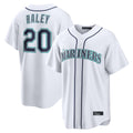 Ndoa S.Mariners #20 Luke Raley Player White Home Game Stitched Jerseys