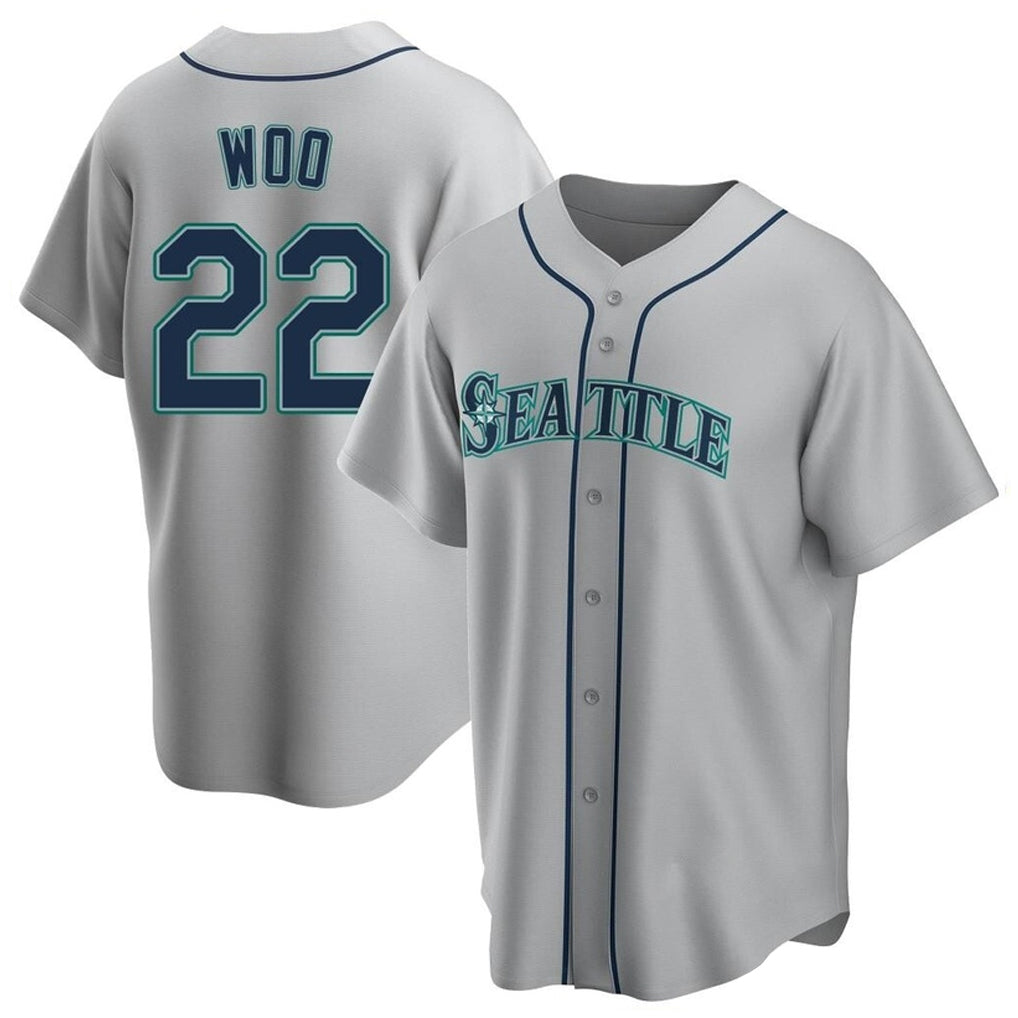 Ndoa S.Mariners #22 Bryan Woo Player Gray Home Game Stitched Jerseys