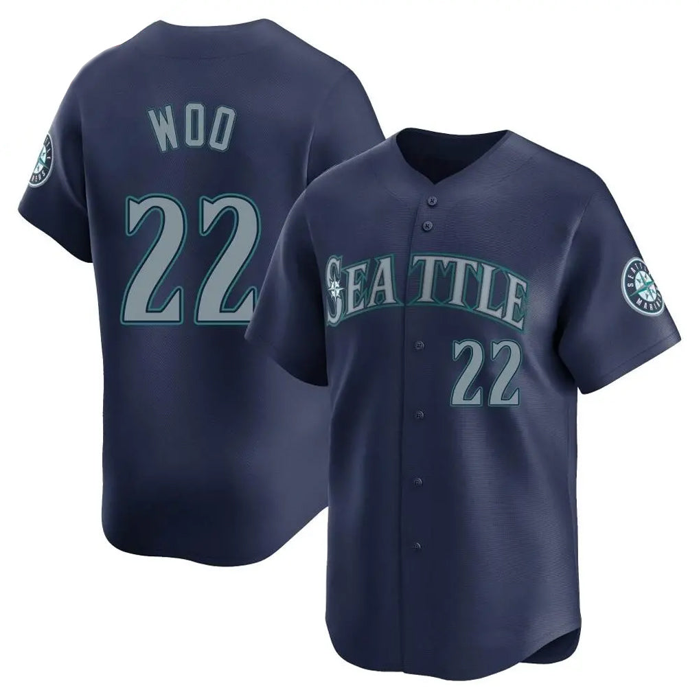Ndoa S.Mariners #22 Bryan Woo Player Navy Home Limited Stitched Jerseys