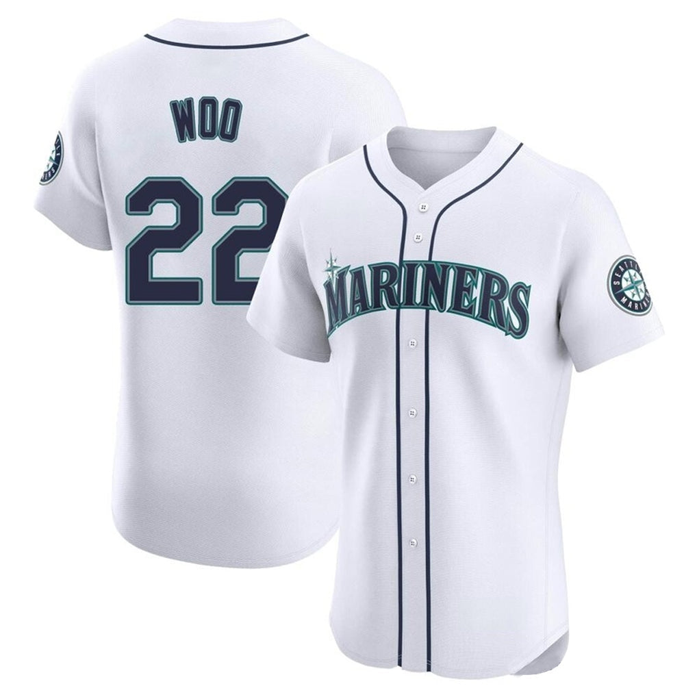 Ndoa S.Mariners #22 Bryan Woo Player White Home Limited Elite Stitched Jerseys