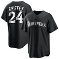 Ndoa S.Mariners #24 Ken Griffey Jr Player Black Home Limited Stitched Jerseys