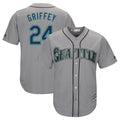 Ndoa S.Mariners #24 Ken Griffey Jr Player Gray Cool Base Home Game Stitched Jerseys