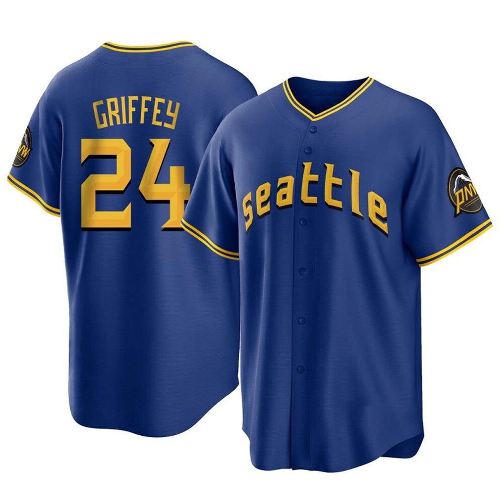 Ndoa S.Mariners #24 Ken Griffey Jr Player Royal City Connect Home Game Stitched Jerseys