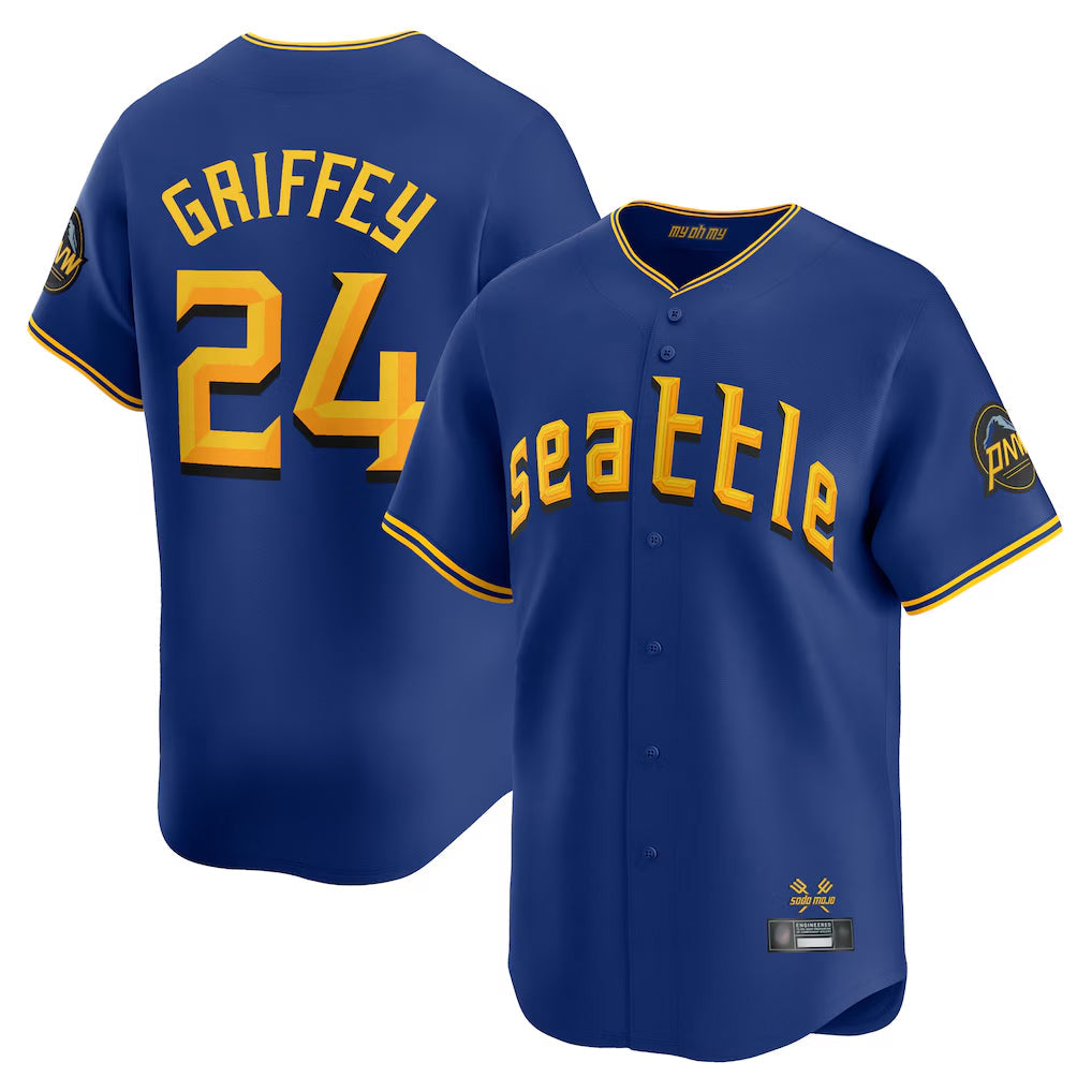 Ndoa S.Mariners #24 Ken Griffey Jr Player Royal City Connect Home Limited Stitched Jerseys