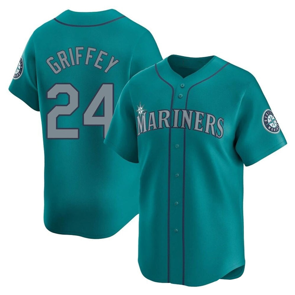 Ndoa S.Mariners #24 Ken Griffey Jr Player Teal Home Limited Stitched Jerseys