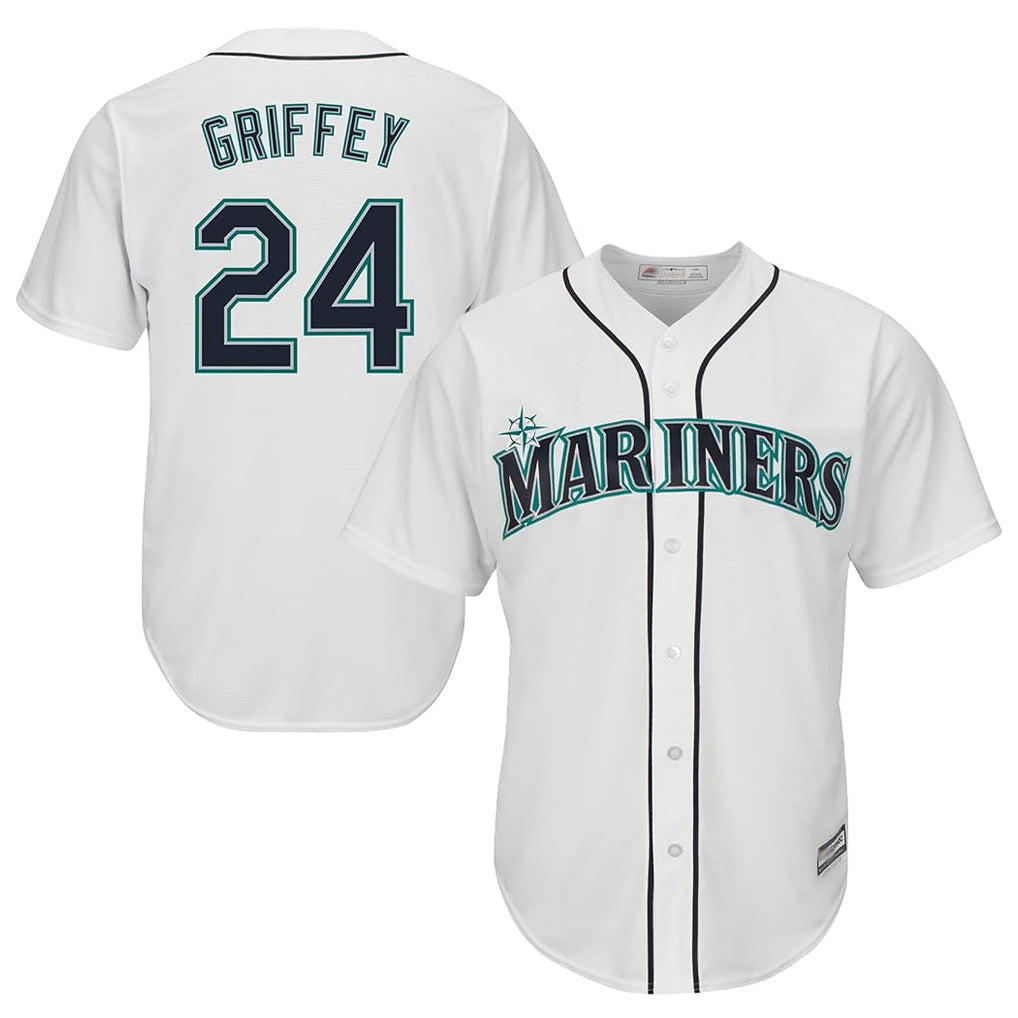 Ndoa S.Mariners #24 Ken Griffey Jr Player White Cool Base Home Game Stitched Jerseys
