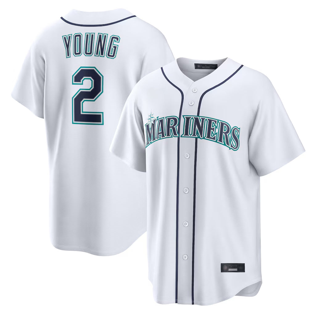 Ndoa S.Mariners #2 Cole Young Player White Home Game Stitched Jerseys