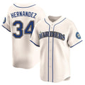 Ndoa S.Mariners #34 Felix Hernandez Player Cream Home Limited Stitched Jerseys