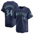 Ndoa S.Mariners #34 Felix Hernandez Player Navy Home Limited Stitched Jerseys