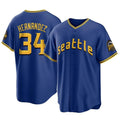 Ndoa S.Mariners #34 Felix Hernandez Player Royal City Connect Home Game Stitched Jerseys