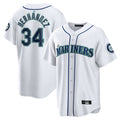 Ndoa S.Mariners #34 Felix Hernandez Player White Home Game Stitched Jerseys