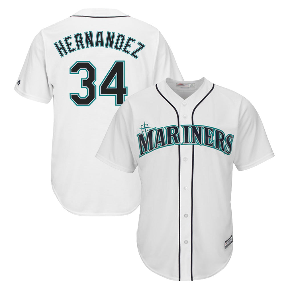 Ndoa S.Mariners #34 Felix Hernandez Player White Majestic Home Cool Base Limited Stitched Jerseys