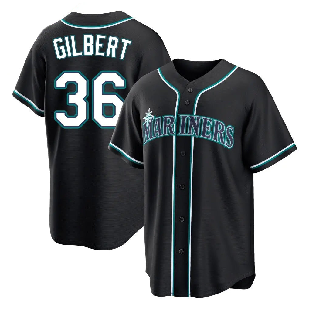 Ndoa S.Mariners #36 Logan Gilbert Player Black Fashion Home Limited Stitched Jerseys