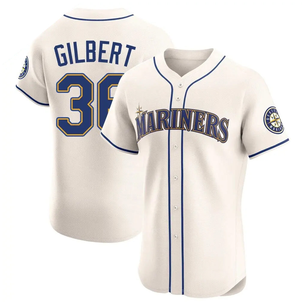 Ndoa S.Mariners #36 Logan Gilbert Player Cream Home Limited Elite Stitched Jerseys