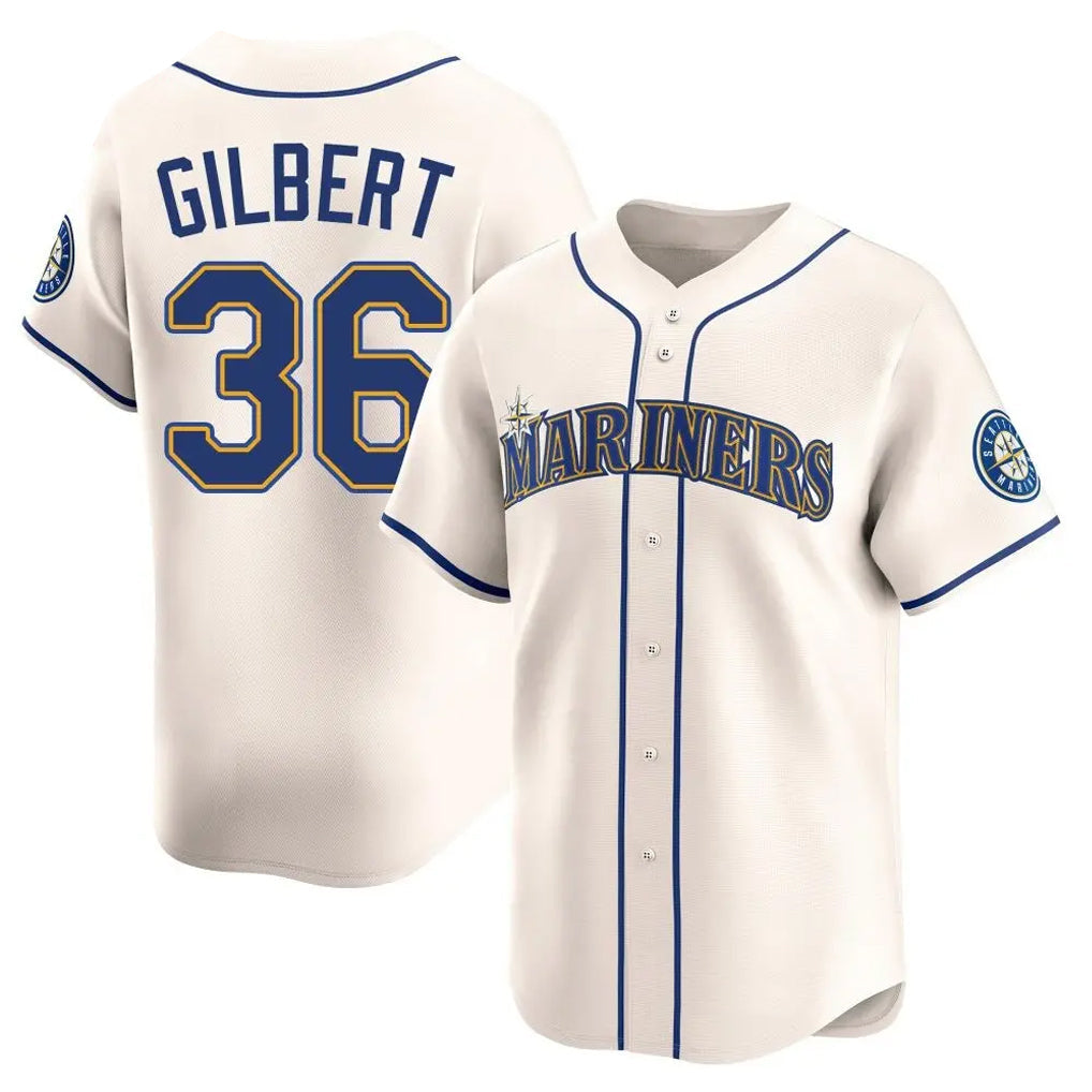 Ndoa S.Mariners #36 Logan Gilbert Player Cream Home Limited Stitched Jerseys