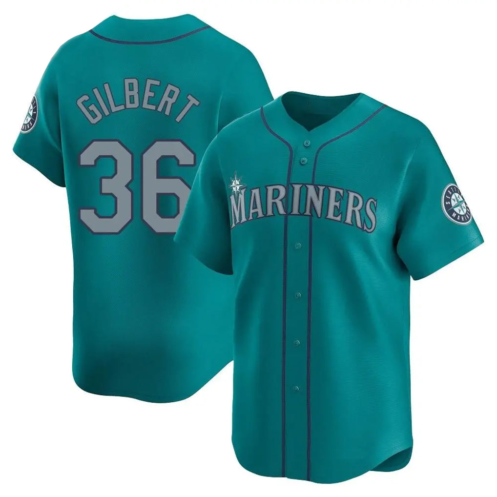 Ndoa S.Mariners #36 Logan Gilbert Player Teal Home Limited Stitched Jerseys