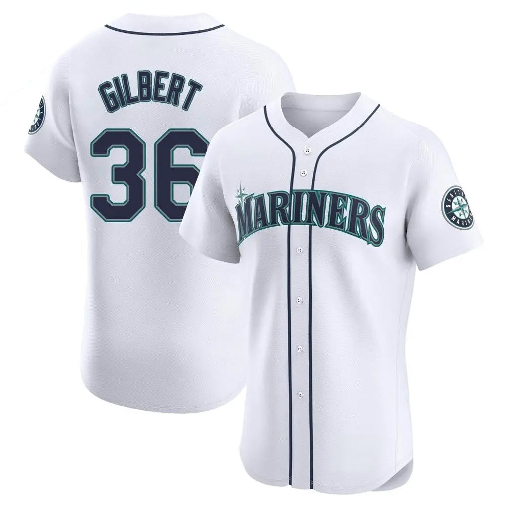 Ndoa S.Mariners #36 Logan Gilbert Player White Home Limited Elite Stitched Jerseys