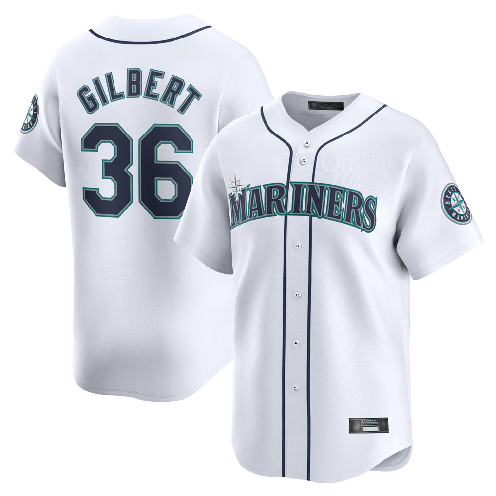 Ndoa S.Mariners #36 Logan Gilbert Player White Home Limited Stitched Jerseys