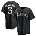 Ndoa S.Mariners #3 J.P. Crawford Player Black Home Limited Stitched Jerseys