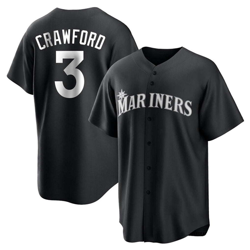 Ndoa S.Mariners #3 J.P. Crawford Player Black Home Limited Stitched Jerseys